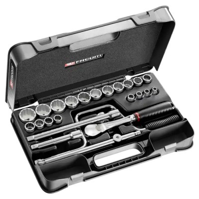 Facom 25-Piece 1/2 in Drive 12 Point Socket Set Chrome Vanadium Steel SL.161-3P12U