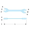 Facom Double Ended Open Spanner Metric Chrome Vanadium Steel Satin Chrome Finish 8x9mm 175mm Overall Length 31.8X9