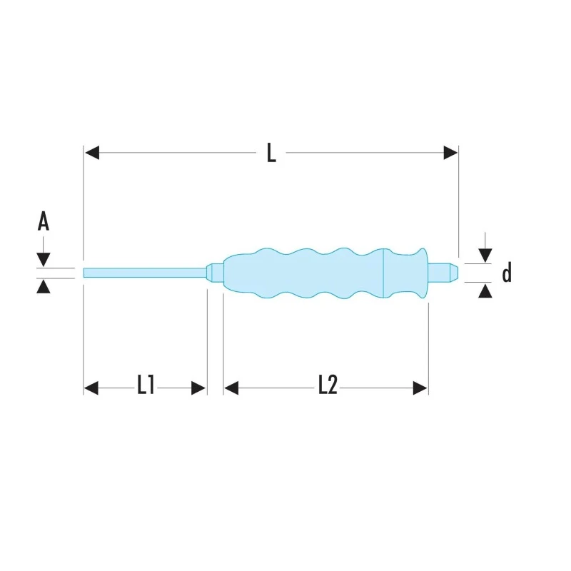 Facom Centre Punch, 1-Piece, 6mm Shank Diameter, 210mm Overall Length 249.G6