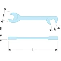 Facom Open End Spanner Double Ended 5 mm Size Chrome Vanadium Steel 75mm Overall Length Model 34.5