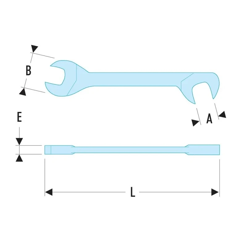 Facom Open End Spanner Double Ended 5 mm Size Chrome Vanadium Steel 75mm Overall Length Model 34.5