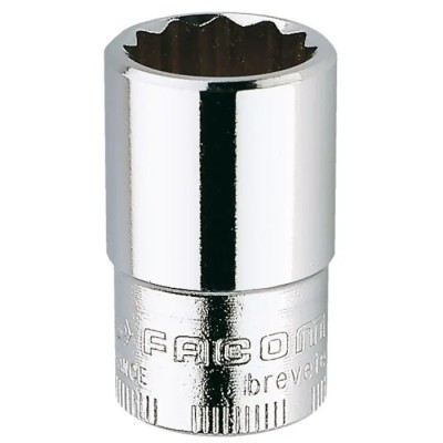 Facom 3/8 in Drive 7/16 in 12 Point Square Socket, 27mm Overall Length JB.7/16