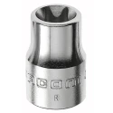Facom 3/8 in Drive E8 Torx Square Socket, Chrome Vanadium Steel, 26mm Overall Length JTX.8