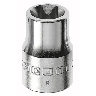 Facom 3/8 in Drive E8 Torx Square Socket, Chrome Vanadium Steel, 26mm Overall Length JTX.8