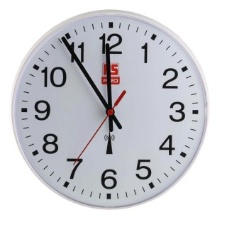 RS PRO White Radio Controlled Analogue Wall Clock 255 mm Diameter Plastic Case 235-6333