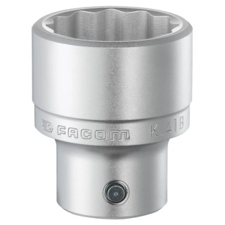Facom 3/4 in Drive 35 mm 12 Point Square Socket Satin Chrome 59mm Length K.35B