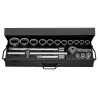 Facom 18-Piece 3/4 in 12 Point Socket Set K.436E with Chrome Vanadium Steel Bright Chrome Finish