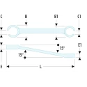 Facom Double Ended Metric Flare Nut Spanner 24 x 27 mm Chrome Vanadium Steel 260mm Overall 42.24X27