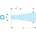 Facom 1/2 in Drive 7 mm Bit Square Socket 100mm Overall Length D.34B7L