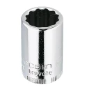 Facom 1/4 in Drive 1/4 in 12 Point Square Socket, Bright Chrome Finish, 22mm Overall Length RB.1/4