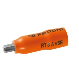 Facom 1/4 in Drive 4 mm 6 Point Square VDE Insulated Socket 37mm Overall Length RT.4AVSE