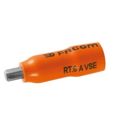 Facom 1/4 in Drive 4 mm 6 Point Square VDE Insulated Socket 37mm Overall Length RT.4AVSE