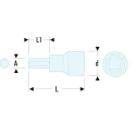 Facom 1/4 in Drive 4 mm 6 Point Square VDE Insulated Socket 37mm Overall Length RT.4AVSE