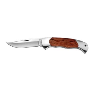 Facom Lock Back Knife with Rosewood Handle, Stainless Steel Blade, 183mm Overall Length, 105mm Closed Length, 160g 840.4A