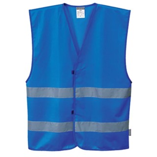 Portwest Blue Hook & Loop Hi Vis Vest Polyester, Unisex, Size L/XL F474RBRL/XL