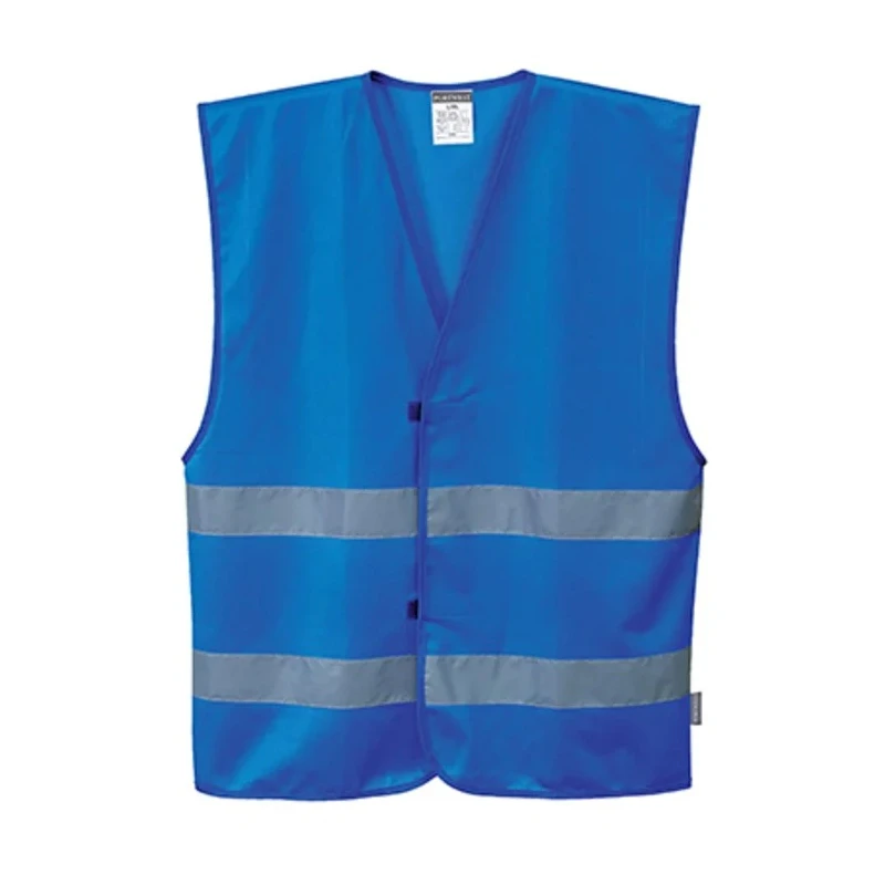 Portwest Blue Hook & Loop Hi Vis Vest Polyester, Unisex, Size L/XL F474RBRL/XL