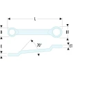 Facom Metric Offset Ring Spanner 26 x 28 mm, 345 mm Overall Length 12-Point Profile 55A.26X28