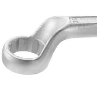 Facom Heavy-Duty Metric Offset Ring Spanner 24 to 70 mm Size Satin Chrome Finish 180mm Overall Length 54A.24
