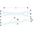 Facom Metric Offset Ring Spanner 38 x 42 mm, Chrome Finish, 12-Point Profile, 455mm Overall Length 55A.38X42