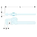 Facom 49 mm Jaw Capacity Pipe Wrench, 350 mm Overall Length, Metal Handle, Chrome Finish 131A.14