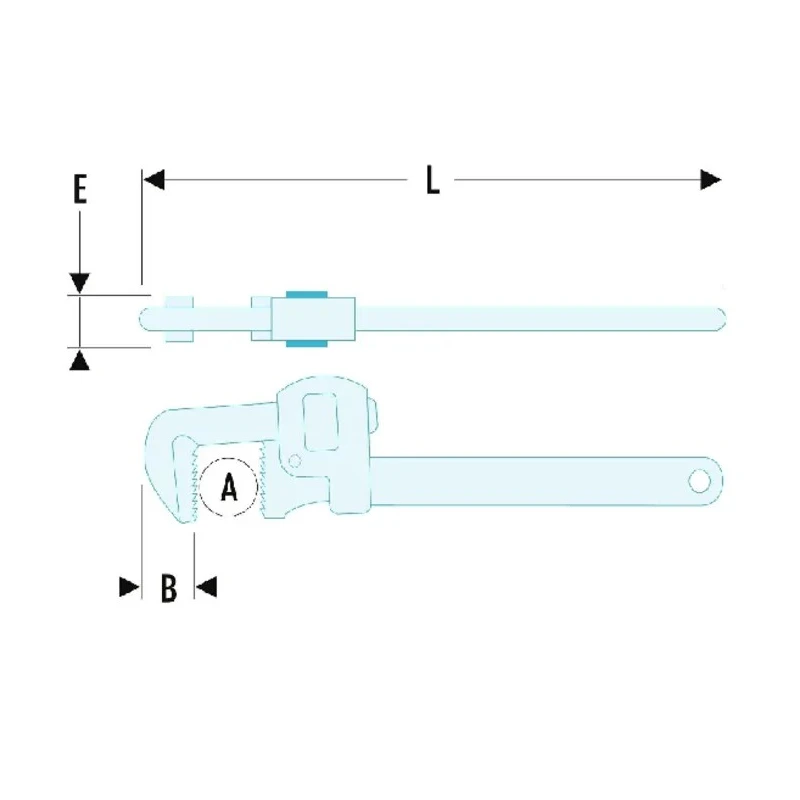Facom 49 mm Jaw Capacity Pipe Wrench, 350 mm Overall Length, Metal Handle, Chrome Finish 131A.14