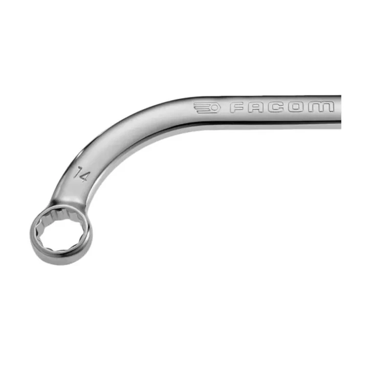 Facom Metric Half Moon Offset Ring Spanner 14 x 17 mm, 184mm Overall Chrome Finish 57.14X17