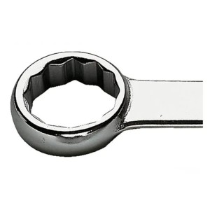 Facom Metric Offset Ring Spanner 22 x 24 mm, Chrome Finish, 12 Point Profile, 255mm Overall Length 59.22X24