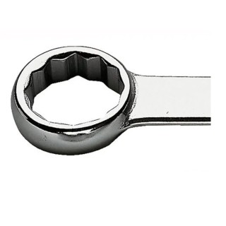 Facom Ring Spanner 16 x 17 mm, 210mm Overall Length, Offset Head, Chrome Finish 59.16X17