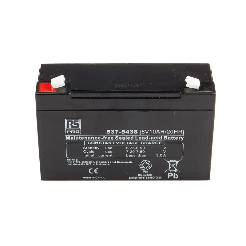 RS PRO 6 V T1 Sealed Lead Acid Battery 10 Ah, 94mm x 151mm 537-5438