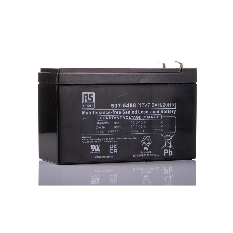 RS PRO 12 V T1 Sealed Lead Acid Battery 7 Ah 93.2mm x 151mm 537-5488