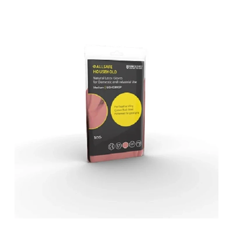 Unigloves Allsafe Pink Latex Work Gloves Size 7 G941S-S