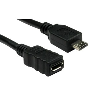 RS PRO IC Socket USB Cable Female Micro USB Type B to Female USB 2.0 Micro USB Type B Black 500mm 236-9085