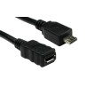 RS PRO IC Socket USB Cable Female Micro USB Type B to Female USB 2.0 Micro USB Type B Black 500mm 236-9085
