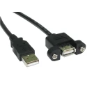 RS PRO IC Socket USB Cable Female USB Type A to Female USB Type A USB 2.0 Black 500mm 236-9154