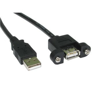 RS PRO IC Socket USB Cable Female USB Type A to Female USB Type A USB 2.0 Black 500mm 236-9154