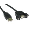 RS PRO IC Socket USB Cable Female USB Type A to Female USB Type A USB 2.0 Black 500mm 236-9154
