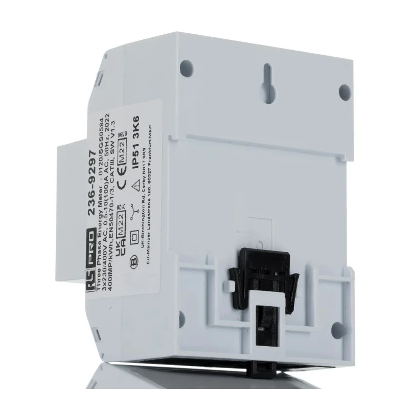 RS PRO 3 Phase Multifunction Energy Meter LCD Backlight 100A Direct Connection Modbus RTU 236-9297
