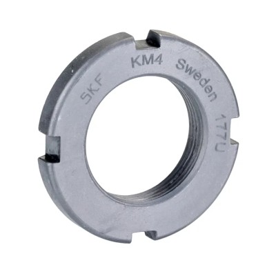 SKF Lock Nut Bearing Assembly for Use with Bearing KM 4, 20mm ID, 32mm OD, Threaded Reusable Lock Nut KM 4