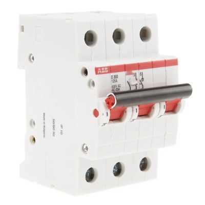 ABB Pro M E200i Molded Case Circuit Breaker 3-Pole 125A 6kA Breaking Capacity DIN Rail 2CDE283001R0125 E203/125R