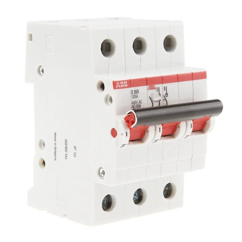 ABB Pro M E200i Molded Case Circuit Breaker 3-Pole 125A 6kA Breaking Capacity DIN Rail 2CDE283001R0125 E203/125R