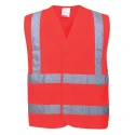 Portwest Red Hook & Loop Hi Vis Vest 100% Polyester Warp Knit, 2XL-3XL C470RERXX/3X