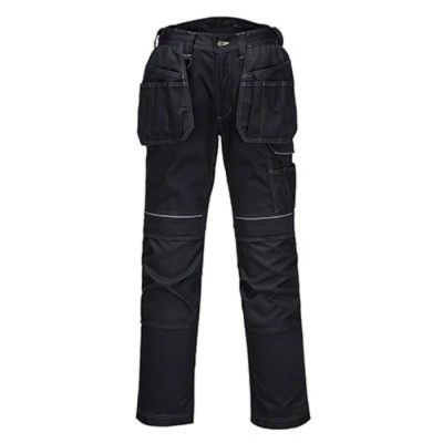 Portwest PW3 Workwear Unisex Work Trouser Black Grey Waist 28 to 48 in T602ZBR28