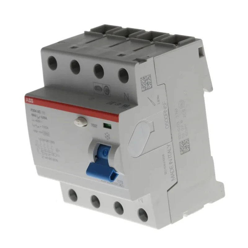 ABB F200 Series Residual Current Circuit Breaker 100A 4-Pole 30 mA Type AC 1 kA 400V ac 2CSF204001R1900 F204 AC-100/0,03