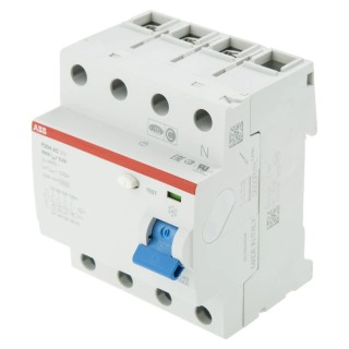 ABB F200 Series Residual Current Circuit Breaker 100A 3-Pole 300mA Type AC 1kA 400V AC 2CSF204001R3900 F204 AC-100/0,3