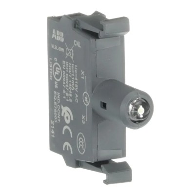 ABB MLBL Series LED Light Block, 415V AC, White Illumination, Screw Terminal, 44mm x 10mm x 42mm 1SFA611621R1095