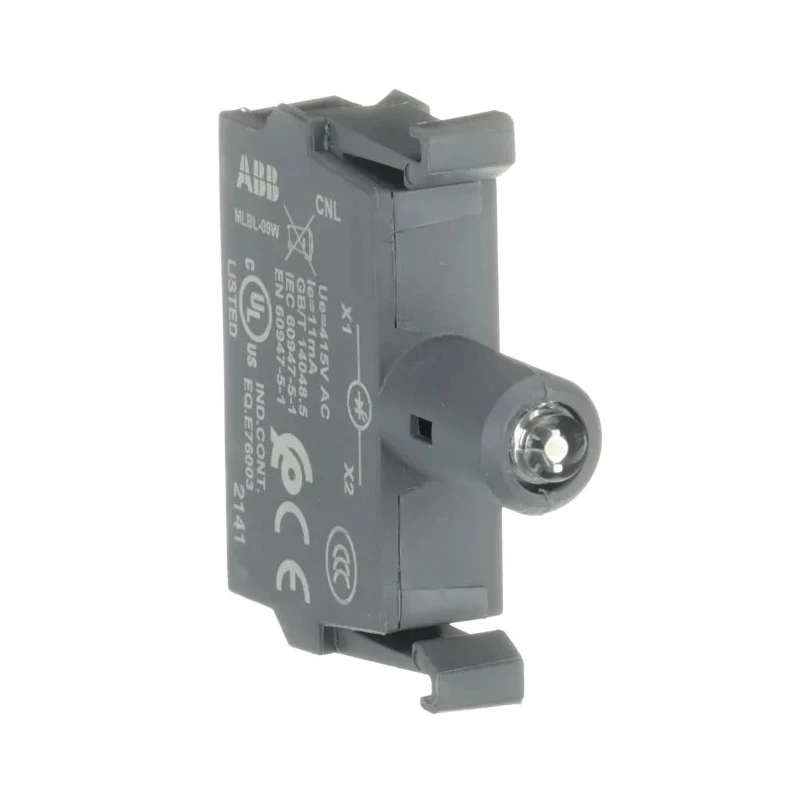ABB MLBL Series LED Light Block, 415V AC, White Illumination, Screw Terminal, 44mm x 10mm x 42mm 1SFA611621R1095