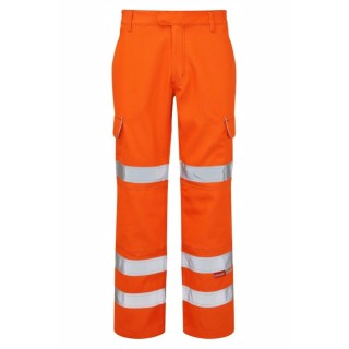 PULSAR Men's Hi Vis Trouser Orange Waist 28-50 in Elasticated Comfort PRARC07
