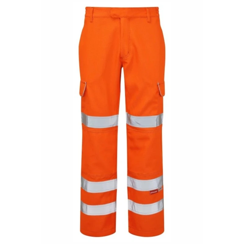PULSAR Men's Hi Vis Trouser Orange Waist 28-50 in Elasticated Comfort PRARC07