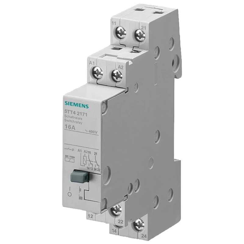 Siemens DIN Rail Non-Latching Relay, 30V DC Coil, 16A Switching Current, DPDT 5TT4217-6