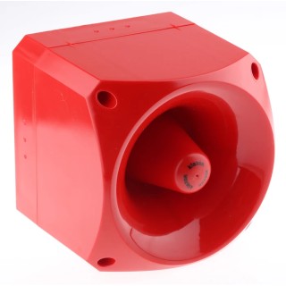 Klaxon Nexus 120 Series Electronic Sounder Surface Mount Red Polycarbonate, IP66 120 dB 60V DC PNS-0005